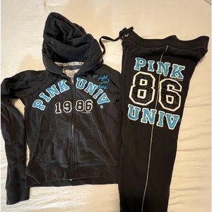 Pink Victoria secret hoodie and pants